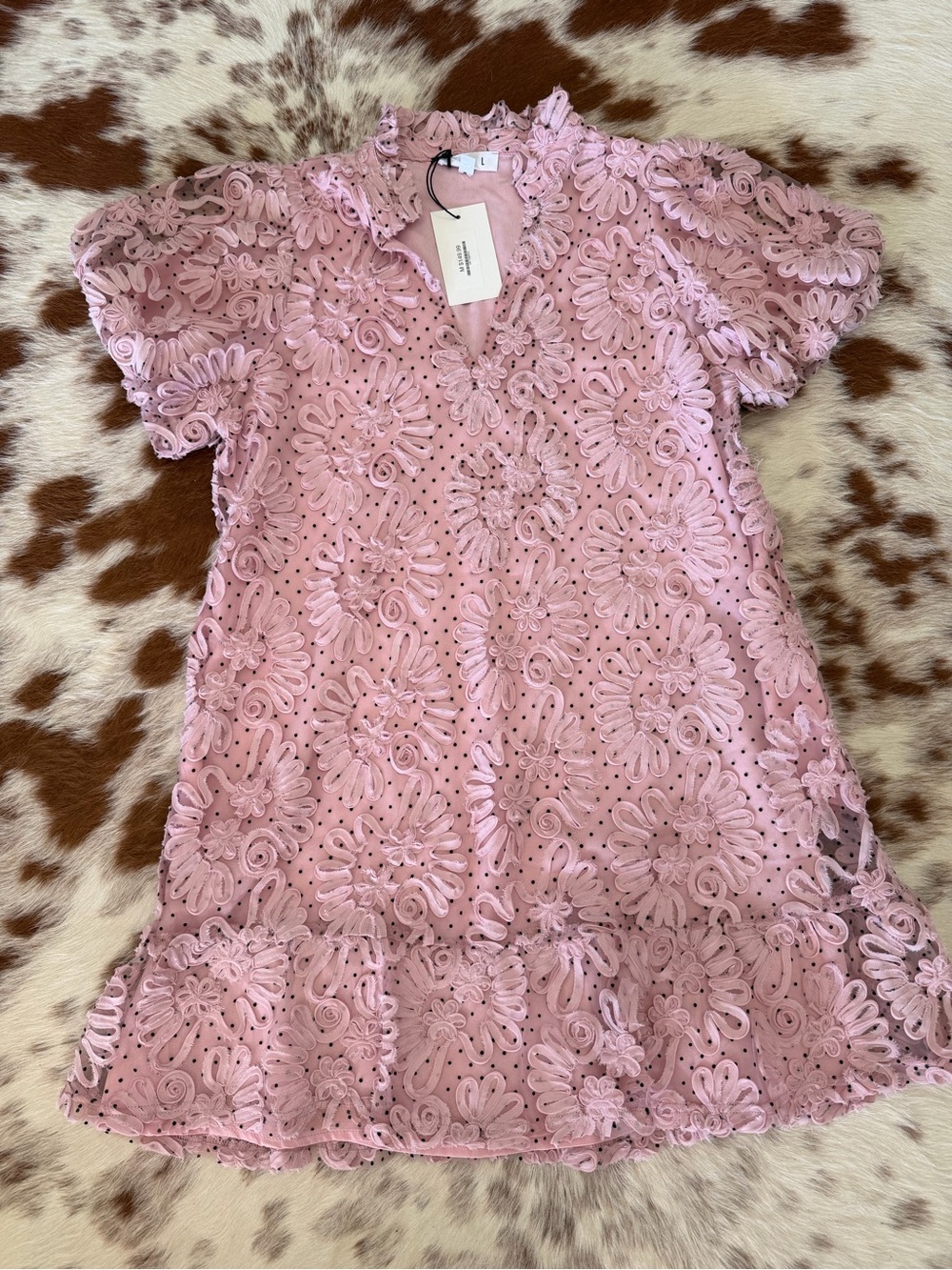 THML pink textured dress